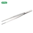 thumbnail image 3 of Uxcell 4pcs Stainless Steel Tweezer 9.8 Inch Long Straight Serrated Tip Tweezers Multi-Purpose Kitchen Tongs for Cooking Gardening Repairing Craft, Silver, 3 of 7