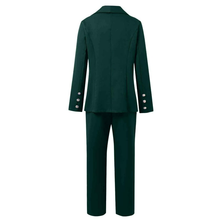 Aofany Women's Two Piece Sets Casual Blazers Jackets and Straight Leg Pants  Suits Dressy Business Casual Outfits Professional Blazer Pantsuits Elegant  Business Office Work Suit - Walmart.com