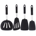 thumbnail image 1 of Köksspatel i rostfritt stål, stor stekspade, non-stick silikonspatel, 4 delar pannkaksspatel i silikon, 1 of 5