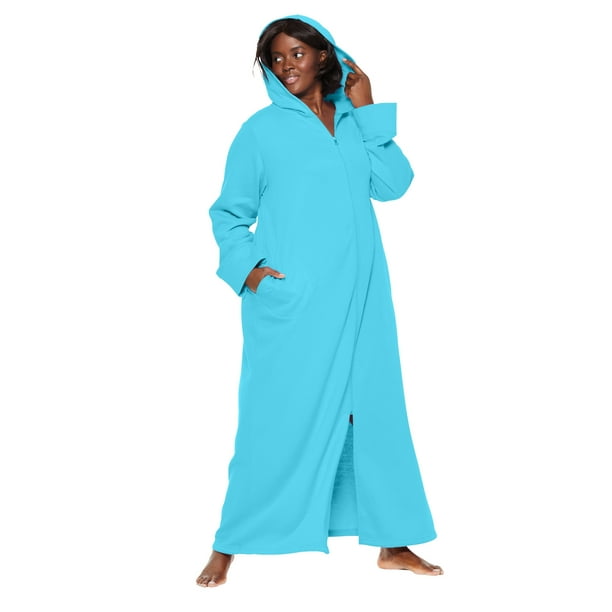 opfindelse Lilla ekko Dreams & Co. Women's Plus Size Hooded Fleece Robe Robe - Walmart.com