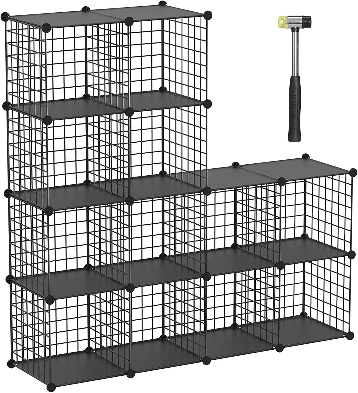 Wire Cube Storage Organizer, 12Cube Metal Storage Shelves Bookshelf