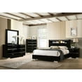 thumbnail image 6 of California King Size Bed W Shelf LED HB Black High Gloss Lacquer Solid wood 1pc Bed Bedroom Furniture Chrome Metal Legs, 6 of 6