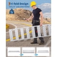 thumbnail image 4 of AKDSteel 50" Tri-Fold Aluminum Loading Ramps (Set of 2) – 1500 lb Capacity, Foldable with Straps for Motorcycles, Push Mowers, Garden Tillers, 4 of 8