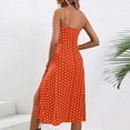 thumbnail image 5 of Hvot&aat Women Spaghetti Straps Vacation Dress Sexy Square Neck Slit Cami Dresses Cute Polka Dots Boho Beach Midi Sundress, 5 of 5