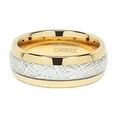 thumbnail image 5 of 8mm Mens Tungsten Carbide Ring Meteorite Inlay 14k Gold Plated Jewelry Wedding Band Size 5-16(13), 5 of 6