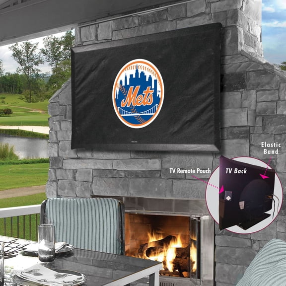 Black New York Mets 55" x 31" TV Cover