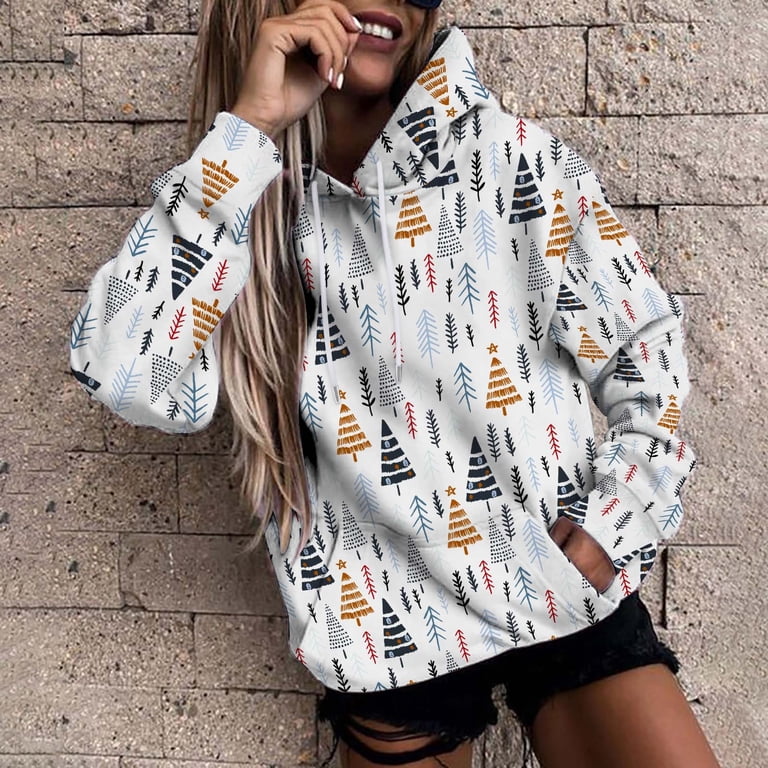 Christmas Western Hoodie Womens Funny Reindeer Xmas Sweatshirt Pullover  Long Sleeve Vintage Hooded Jumper Sweater Tops - Walmart.com