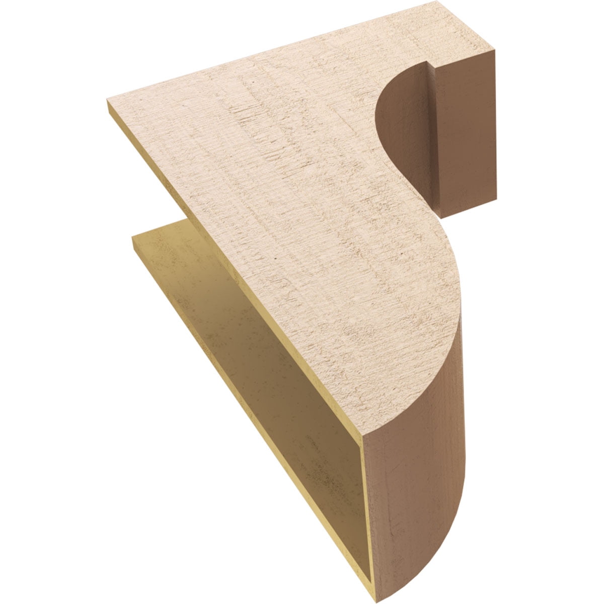 11"W x 22"D x 33"H Classic Del Monte Rough Cedar Woodgrain TimberThane Corbel, Primed Tan