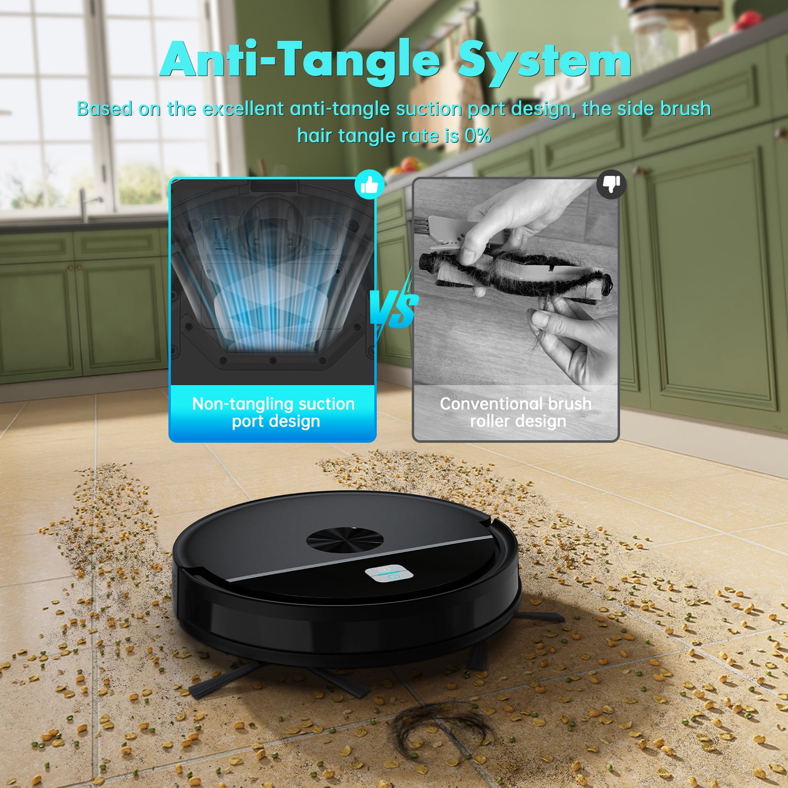 OMESER Robot Vacuum Cleaner, 3500Pa for Pet Hair & Multi-Surface, Alexa/Google/Remote