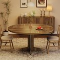 thumbnail image 4 of Huloretions Round Dining Table for 4,Farmhouse Kitchen Table,47 Inch Rustic Circle Dining Room Table with Wood Base for Kitchen Dining Room Living Room(Only Table), 4 of 7