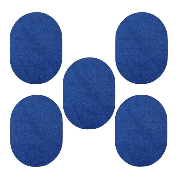 Furnish My Place Modern Plush Solid Neon Blue Color Rug - Pets and Kids Friendly Rug, Indoor/Outdoor Mat, Area Rugs Great for Kids, Pets, Event, Living Room, Made in USA, 1.5' x 2.25' Oval - Set of 5