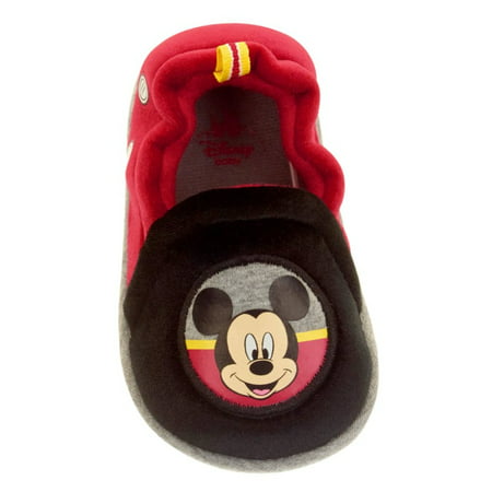 Disney Infant Boys & Girls Red & Black Mickey Mouse Slippers Baby Crib Shoes