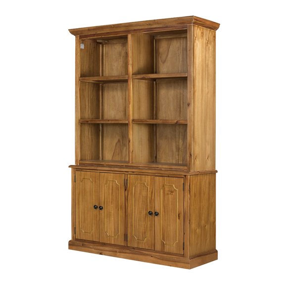 53x19x83" Cabinet, Brown Color. Comprising 55% , 35% Solid Wood, 10% Veneer. For Primary Living Space. Classic And Rustic Design. 182.6lbs. Split Into Two Parcels Cabinet. Consisting Of Area.