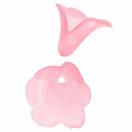 Calla Lily Beads - Lucite Trumpet Calla Lily Flower Beads Matte Pink 10mm (12)