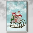 thumbnail image 2 of Christmas Christmas Owl Sled - Framed Gallery Wrapped Holiday Canvas - 27 x 41 - White Frame, 2 of 8