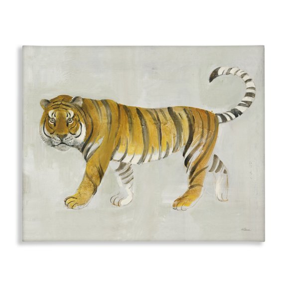 Stupell Ind - Tiger Walk Large Cat Animal Watercolor Painting Canvas by Miranda Thomas