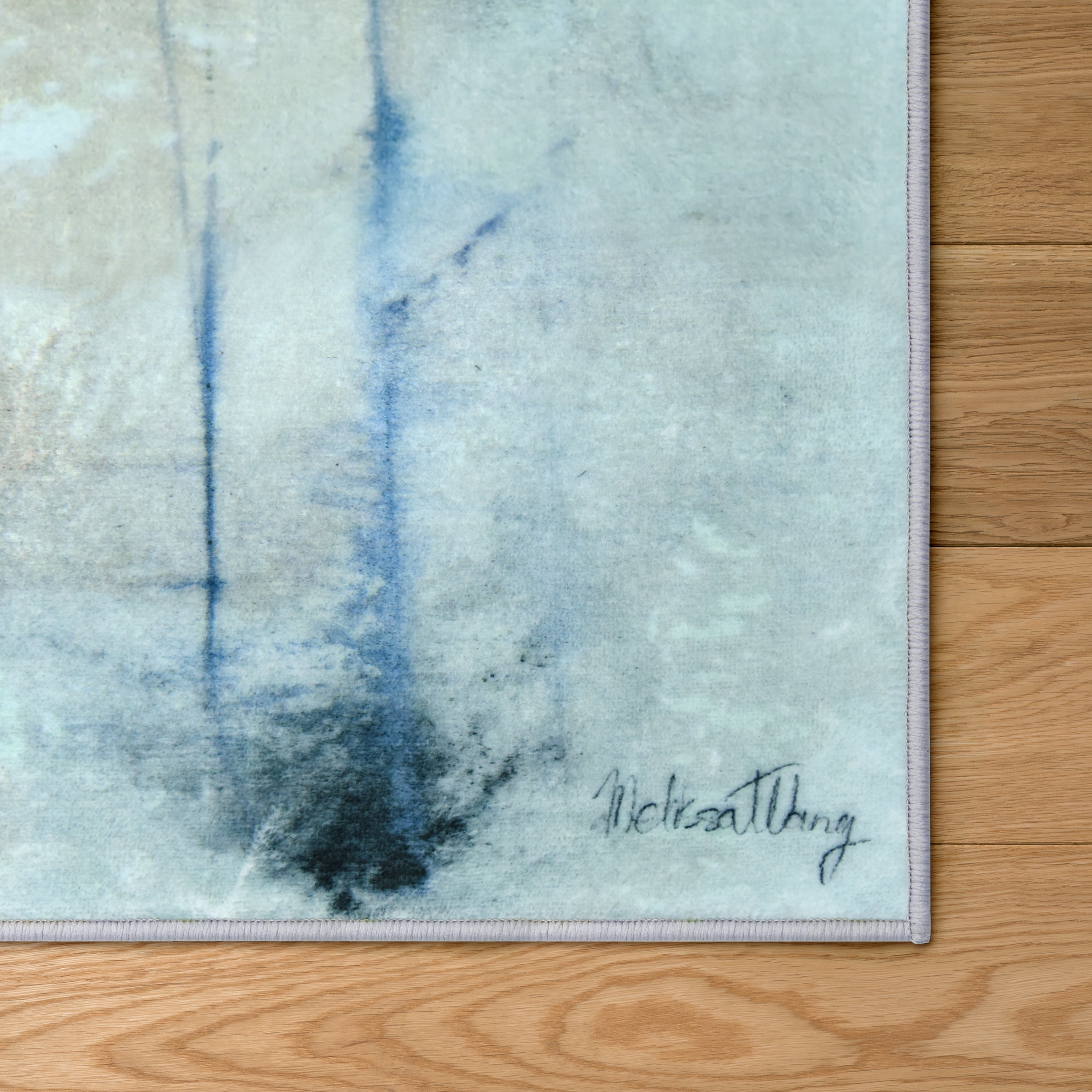 Floating Stars, 8'x10' Hand Washable Abstract Art Area Rug