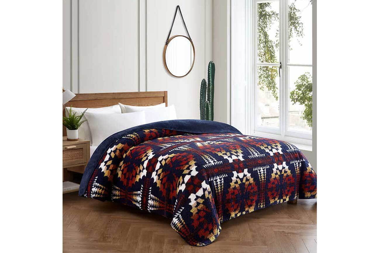 Pendleton Plush Sherpa Fleece Blanket Ultra Soft and Cozy Grand Canyon King Size Walmart