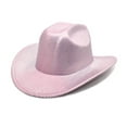 thumbnail image 3 of Clearance! Hassda Hats for Women Women's Big Brim Cowboy Hat Western Bowler Hat Cowgirl Hat Pink, 3 of 3