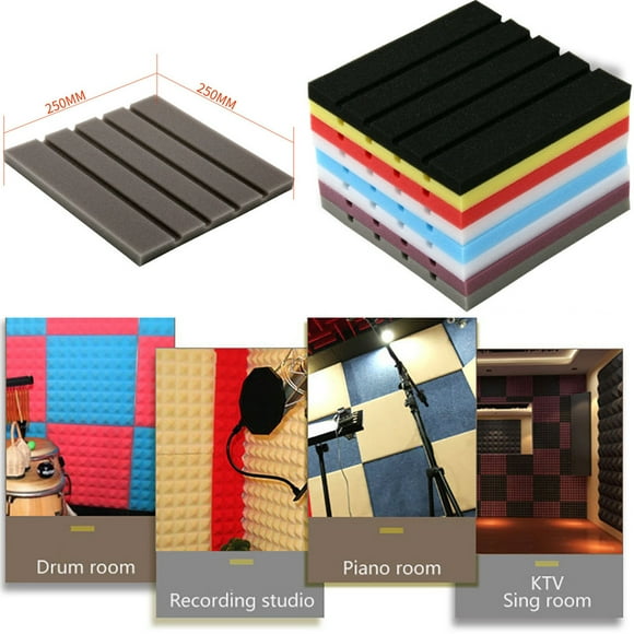 Acoustic Foam Sound Barrier, Soundproofing Sponge, Fire Retardant, Self-Adhesive, For Home Theater, Studio, Noise Reduction, Sound Absorption Material, Eco-Friendly, DIY Soundproofing | , Black