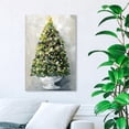 thumbnail image 3 of Runway Avenue Holiday and Seasonal Wall Art Canvas Prints 'Christmas Tree 1' Holidays - Green, White, 3 of 5