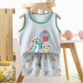 thumbnail image 2 of Toddler Boy Summer Outfits Baby Boys Cloting Set 2 Piece Outfit Cute Boy Print Sleeveless Tank Top Shorts Casual Cartoon Wear, 2 of 4