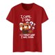 thumbnail image 2 of Gibobby Playera de Manga Corta con Cuello Redondo Blusas las mujeres lindo impreso cuello redondo manga corta camiseta Tops túnica camisas casuales(Rojo,XL), 2 of 4