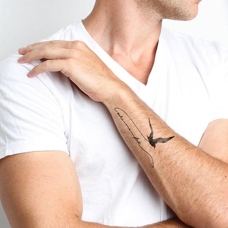 Bird Tattoo And Quote 3 Small Flying Birds Temporary Tattoo (Set Of 3)