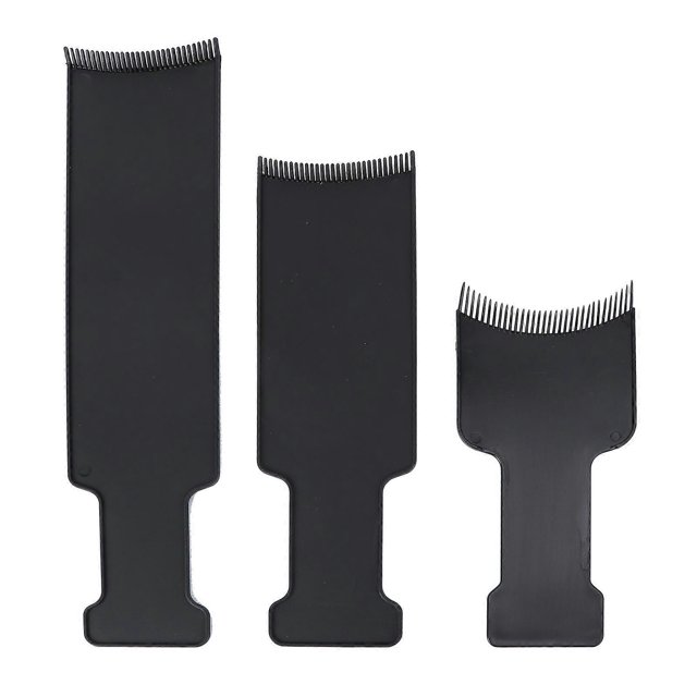 3pcs Long Board Hair Coloring Comb Hairbrush for Dyeing DIY Hairdressing Tint Hair Brush Tool (Black)