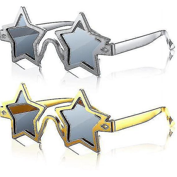 2 gafas de sol en forma de estrella, gafas de sol con pentagrama, vestido elegante, gafas de sol novedosas para fiesta de Navidad