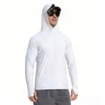 thumbnail image 2 of Men's Athletic Hoodies Long Sleeve Fishing Shirts for Men UPF 50+ SPF UV Sun Protection Shirts Rash Guards,White M, 2 of 6