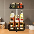 thumbnail image 5 of Xecvkr 360 Degree Rotating Spice Shelf Organizer, Countertop Metal Storage Rack for Kitchen, Two-Tier Desktop Organizer, White and Silver, 5 of 6