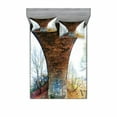 thumbnail image 2 of Ambesonne Rustic Fitted Sheet & Pillow Sham Set, Pillar of Stone Bridge, Twin, Brown Green, 2 of 3