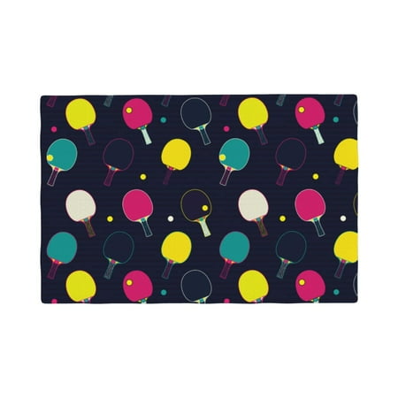 

Placemats Set of 4 Colorful Ping Pong Rackets Heat Resistant Non - Slip Place mats Waterproof table mat for Kitchen Dining-4片装