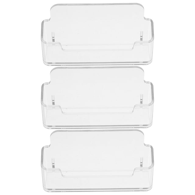 Shisuyan 3Pcs Business Cards Holder Transparent Cards Organizer Clear Cards Stand Acrylic Business Cards Holder