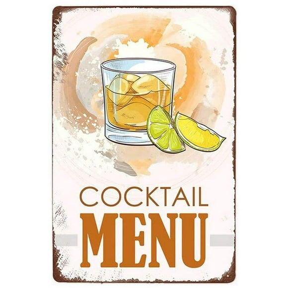 Size: 8" x 12" Vintage Metal Plaque Tin Sign Sweety Foods Drinks Cocktail Menu Plaque Wall Decor Pub Club Man Cave Retro Metal Posters Iron Painting