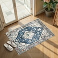 thumbnail image 5 of Lahome Decor 2'x3' Small Area Rug for Living Room,Machine Washable Non Slip Inside Floor Mat,Vintage Rug,Low Pile Lightweight Vintage Rug for Bedroom Dining Room Office Farmhouse,Blue, 5 of 10