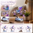 thumbnail image 7 of Handmade 2D Acrylic Bird Tabletop Ornament, Spring Decorations for Home, Spring Table Centerpiece, Kitchen Table Decor Centerpiece, 8X8 Inch Colorful Hummingbird with Purple, 7 of 7