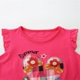 thumbnail image 3 of Cethrio Girls Summer Outfit Sets, Cotton Cute Flutter Sleeve Girls' Clothing Sets Hot Pink Size 6T, 3 of 5