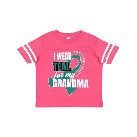 

Inktastic I Wear Teal For My Grandma Ovarian Cancer Awareness Gift Toddler Boy or Toddler Girl T-Shirt