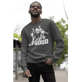 thumbnail image 2 of Black and Proud Black History Month Crewneck Sweatshirt, 2XL, Charcoal, 2 of 6