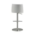 thumbnail image 3 of TOV Furniture Reagan White and Silver Vegan Leather Adjustable Stool, 3 of 8