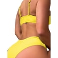 thumbnail image 3 of Arvbitana Women 2Pcs Solid Color Bikini Swimsuits Set Sleeveless V Neck Lacing Bra + Low Waist Briefs Summer Sexy Bathing Suit Swimming Beachwear, 3 of 6