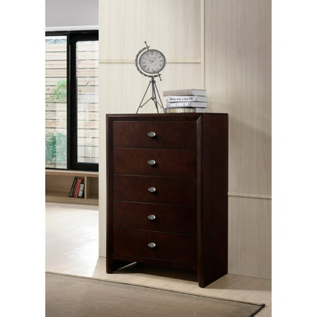 Roundhill Furniture Gloria 5 Drawer Chest Walmart Com