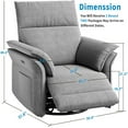 thumbnail image 3 of Power Recliner Chair Swivel Glider Upholstered Chenille Nursery Rocker Reclining Sofa Chair with Charging Port, Double-Layered Armrests & Side Pocket for Living Room and Bedroom(ship in 2 boxes), 3 of 9