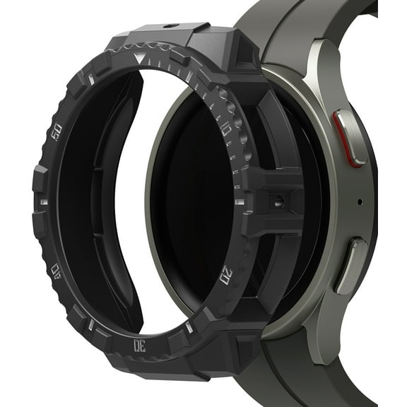 Ringke Fusion-X Compatible with Samsung Galaxy Watch 5 Pro 45mm Case (2022), Shockproof Rugged Watch Body Cover with Color Index Designed for Galaxy Watch5 Pro 45mm - Black & White