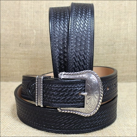 buckle removable weave bronco justin belt basket leather silver dialog displays option button additional opens zoom