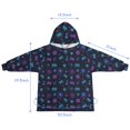 thumbnail image 6 of Game Controller Black Pattern Flannel Blanket Hoodies for Teens ,Teens Oversize Sherpa Wearable Hooded Blanket Sweatshirt with Super Pockets, 6 of 6