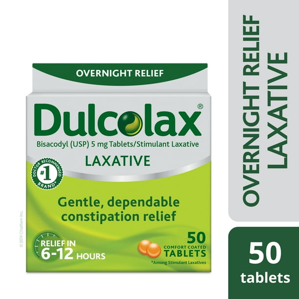 Dulcolax Laxative Tablets (50 Ct), Reliable Overnight Relief Walmart