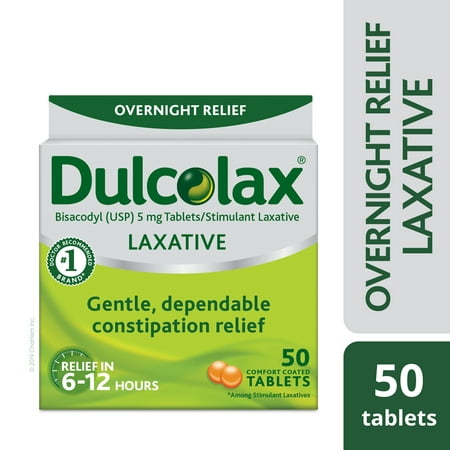 Dulcolax Laxative Tablets (50 Ct), Reliable Overnight (Best Over The Counter Constipation Relief)